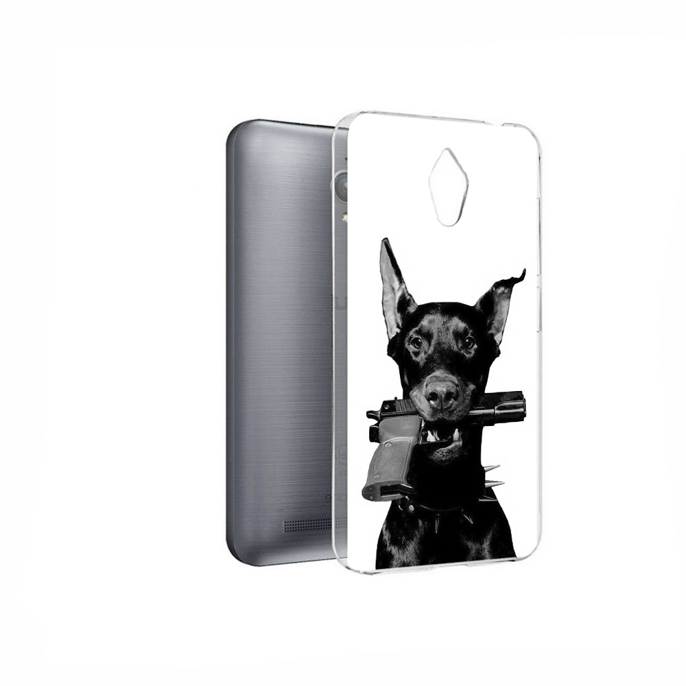 

Чехол MyPads Tocco для Asus ZenFone Go (ZC500TG) доберман с пистолетом, Прозрачный, Tocco