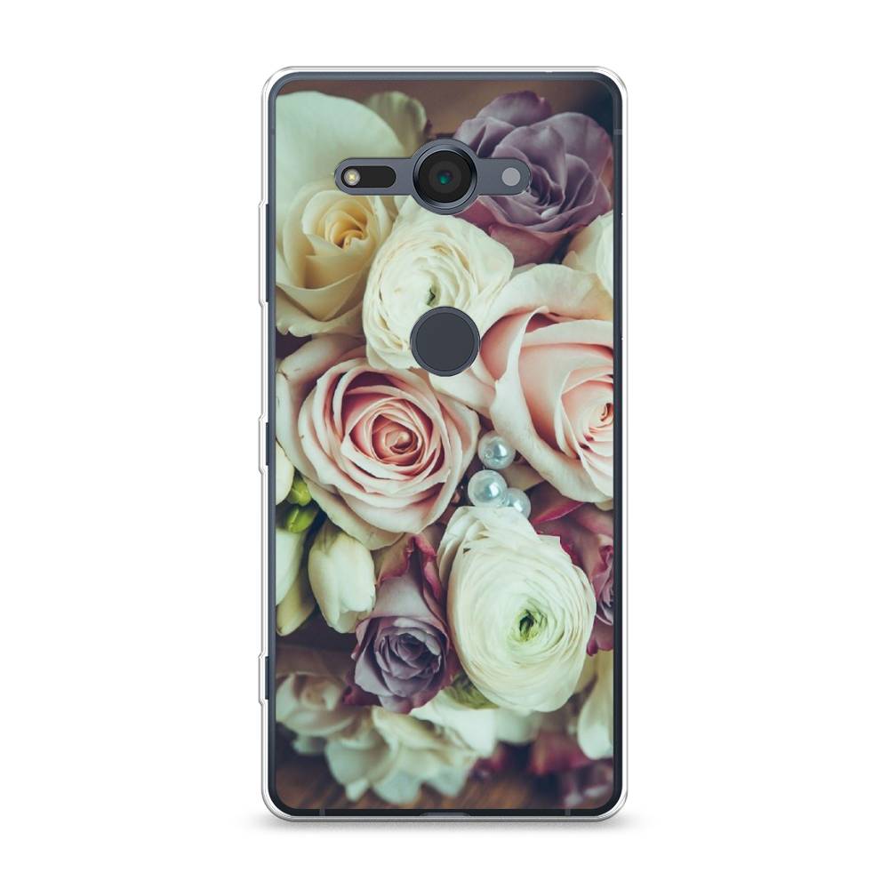 

Чехол на Sony Xperia XZ2 Compact "Свадебный букет", Белый;фиолетовый, 52950-2