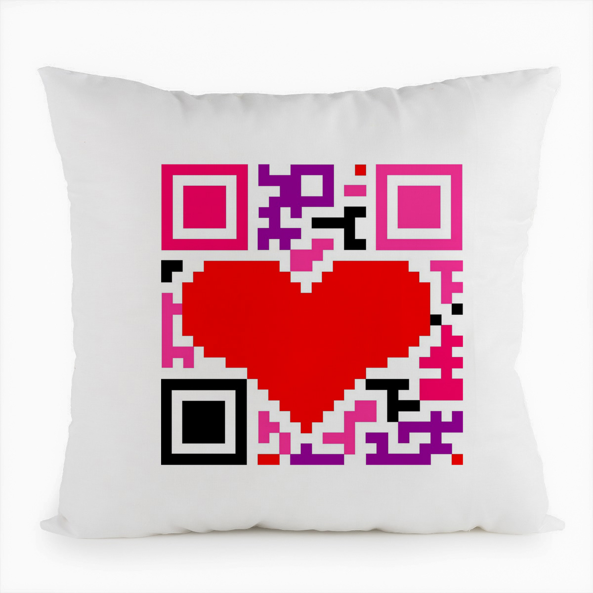 фото Подушка белая coolpodarok сердце qr