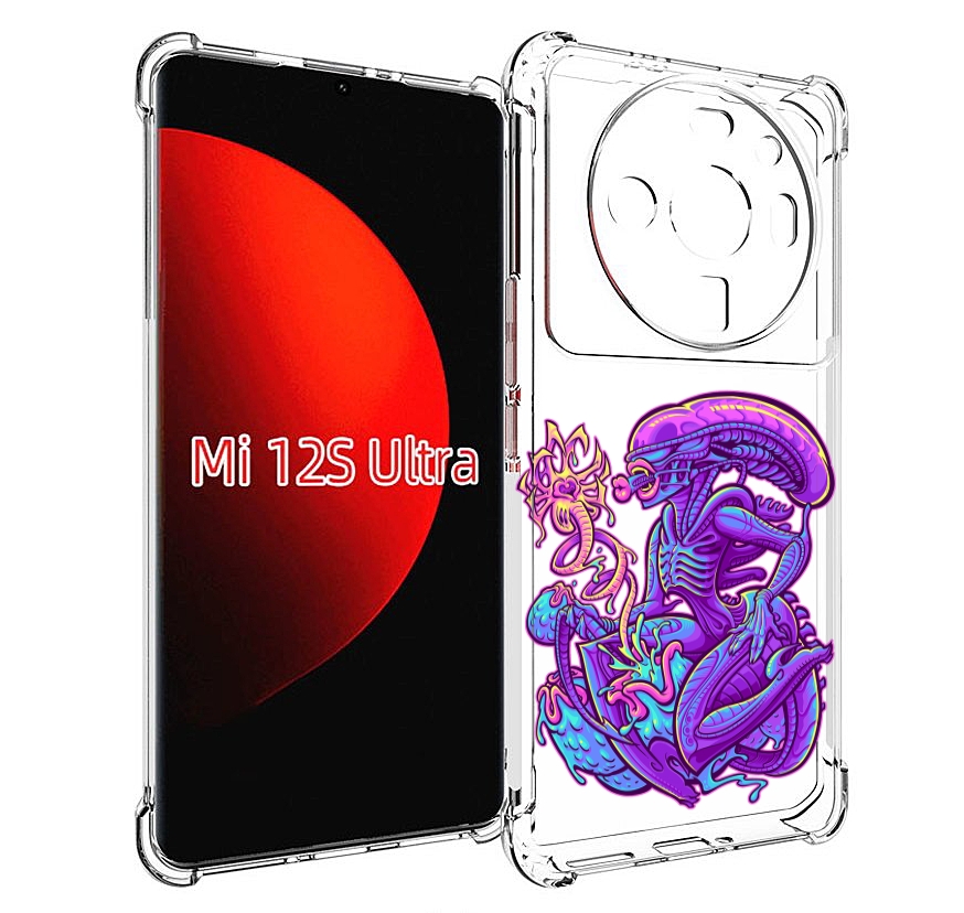 

Чехол MyPads чужой фиолетовый цвет для Xiaomi 12S Ultra, Прозрачный, Tocco