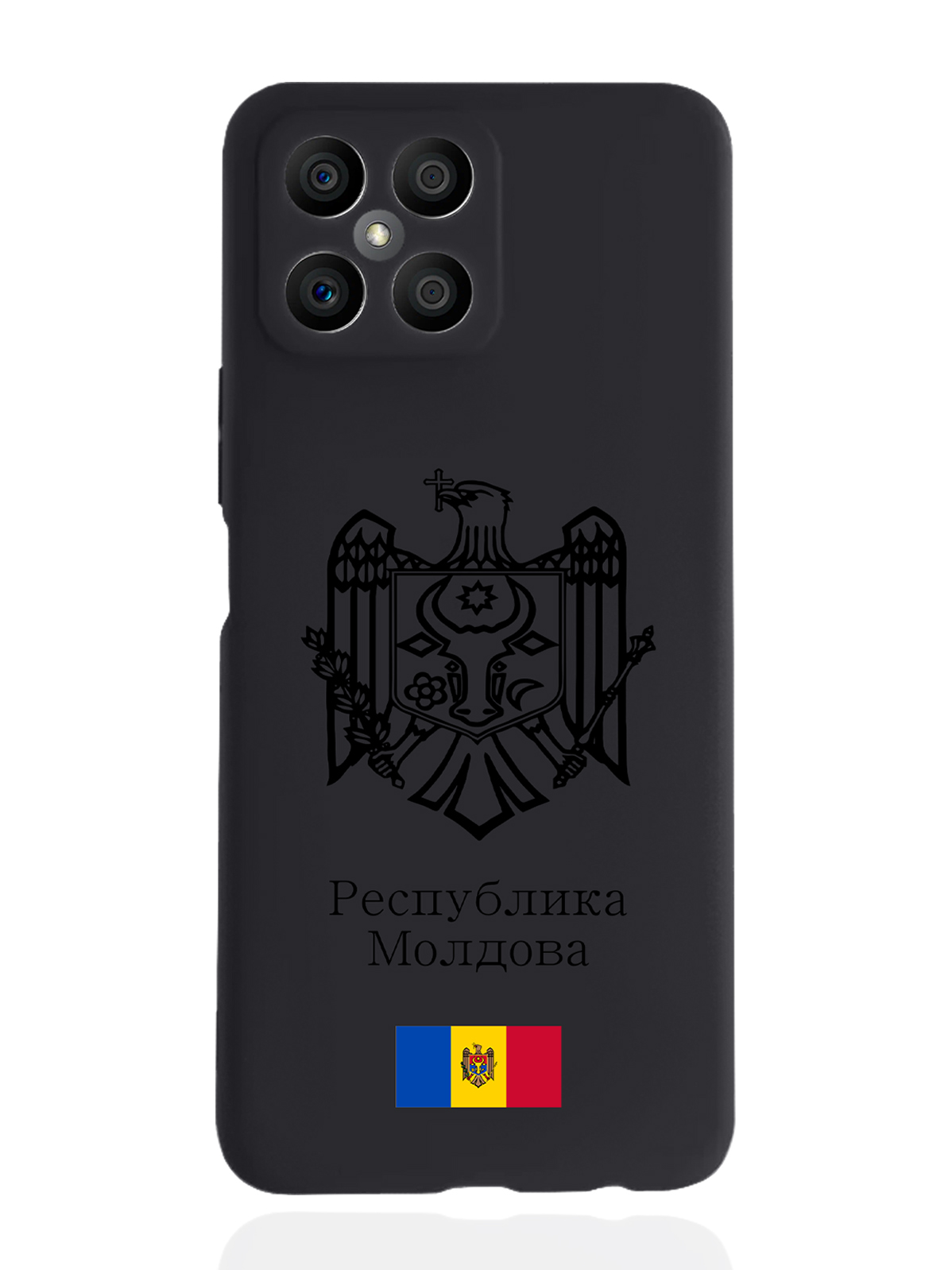 

Чехол SignumCase для Honor X8 Черный лаковый Герб Республики Молдова/Герб Молдавии черный