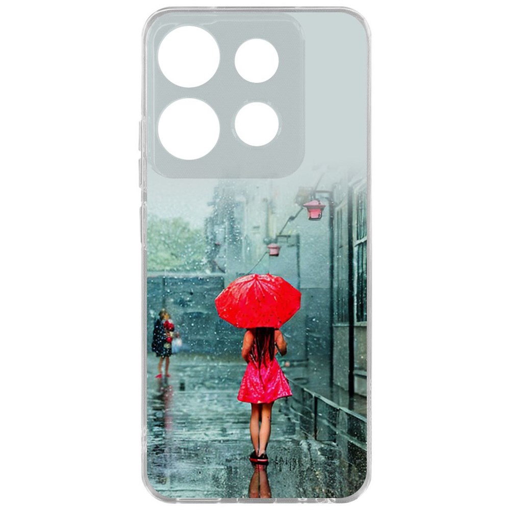 

Чехол-накладка Case Красный зонтик для TECNO POP 7 Pro, Прозрачный