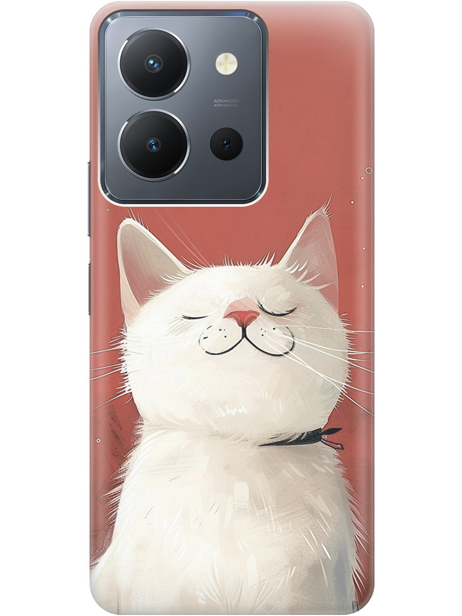 

Силиконовый чехол на Vivo Y36 с принтом "Гордый котик", Прозрачный;белый;красный, 772628412