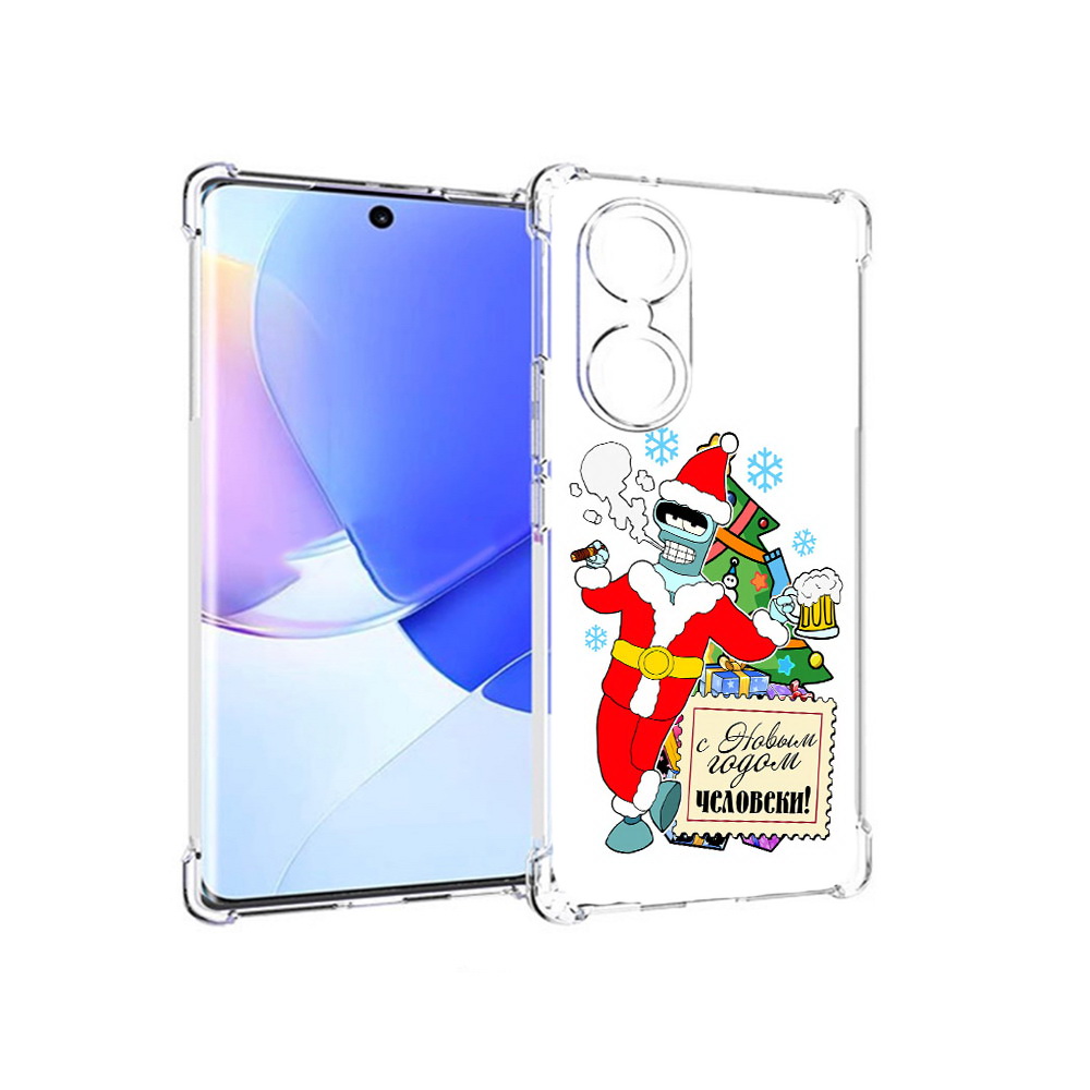 

Чехол MyPads Tocco для Honor 60 С новым годом человеки, Прозрачный, Tocco