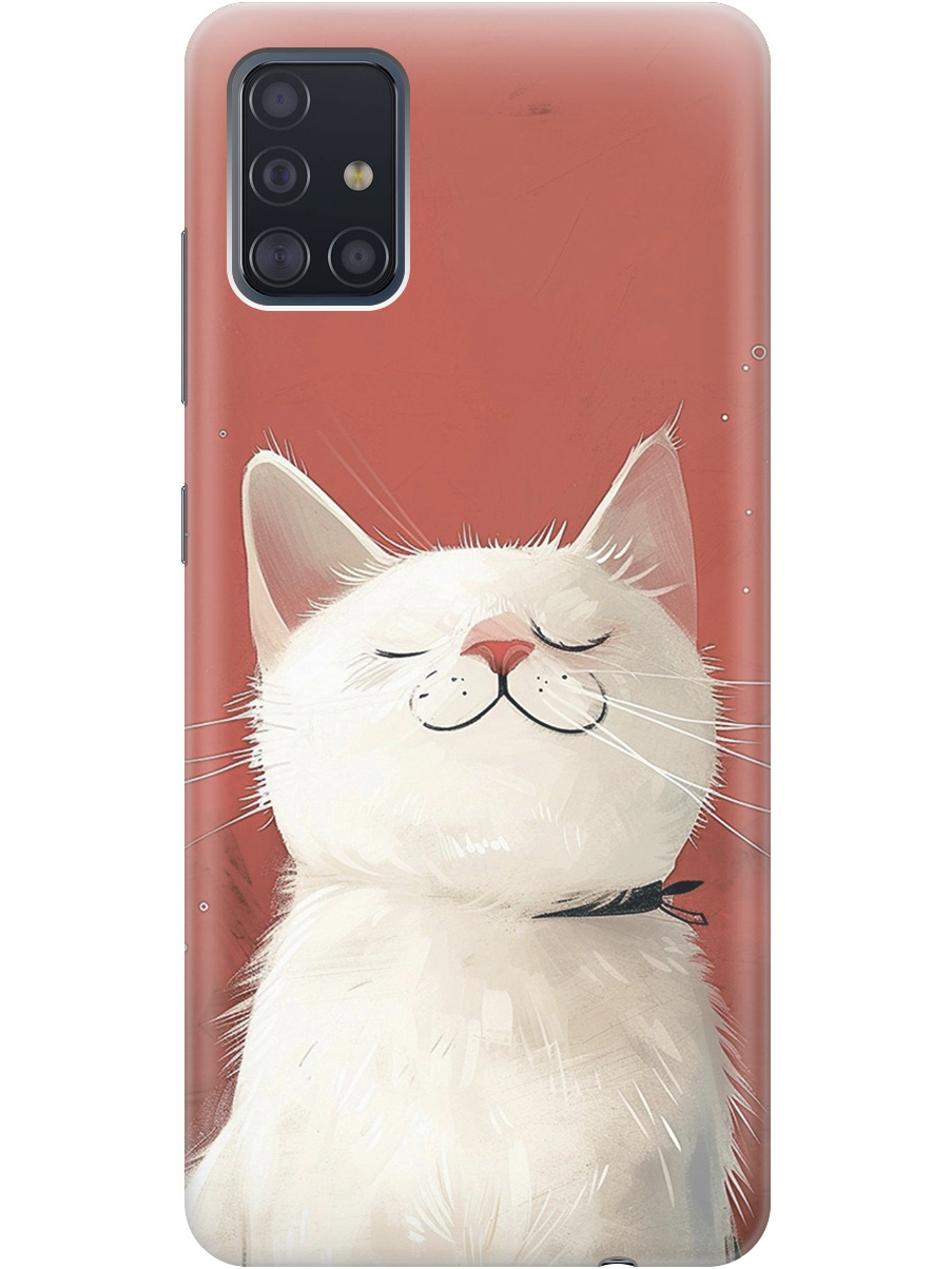 

Силиконовый чехол на Samsung Galaxy A51 с принтом "Гордый котик", Прозрачный;белый;красный, 722409112