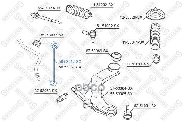 

56-53017-SX_тяга стабилизатора переднего левая! KIA Cerato 04>