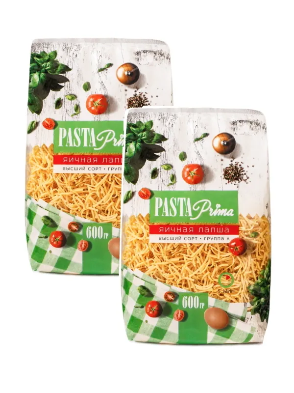 

Набор Лапша яичная "PASTA Prima" 600 гр.х2 шт.
