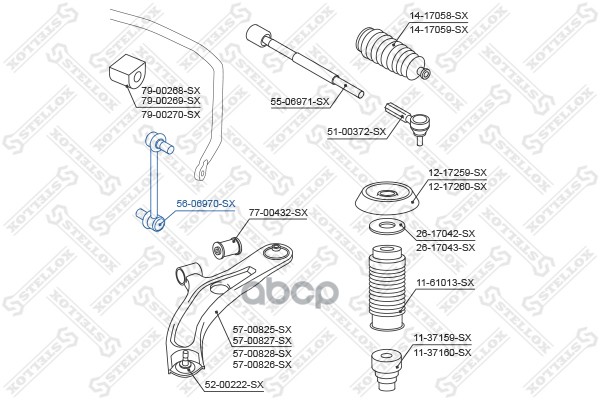 56-06970-SX_тяга стабилизатора переднего! Suzuki Swift 1.3/1.5/1.3DDiS 05> 100056226720