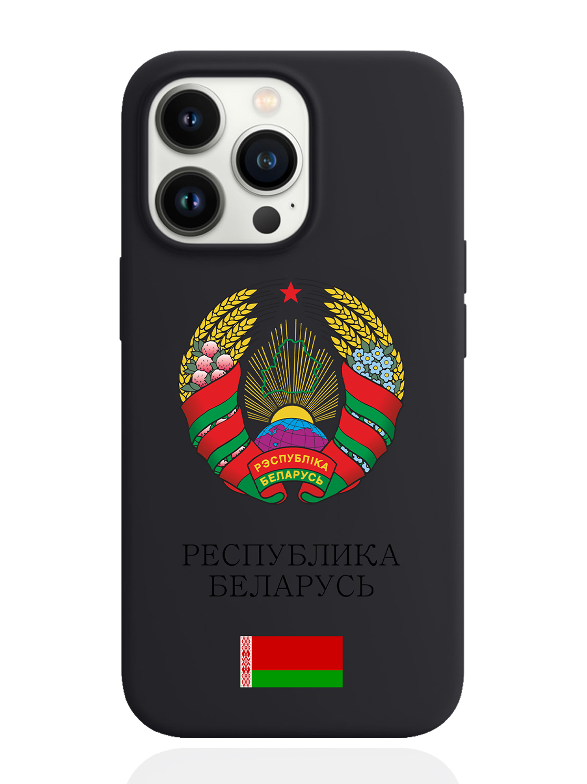 

Чехол SignumCase для iPhone 13 Pro Герб Белоруссии/Герб Беларусичерный, Разноцветный