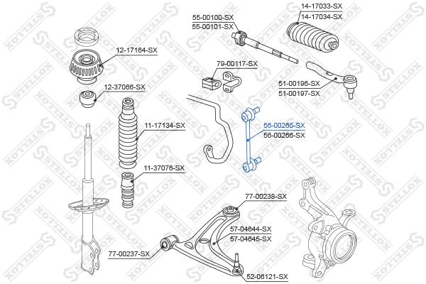 

56-00265-SX_тяга стабилизатора переднего левая! Honda Jazz 04>