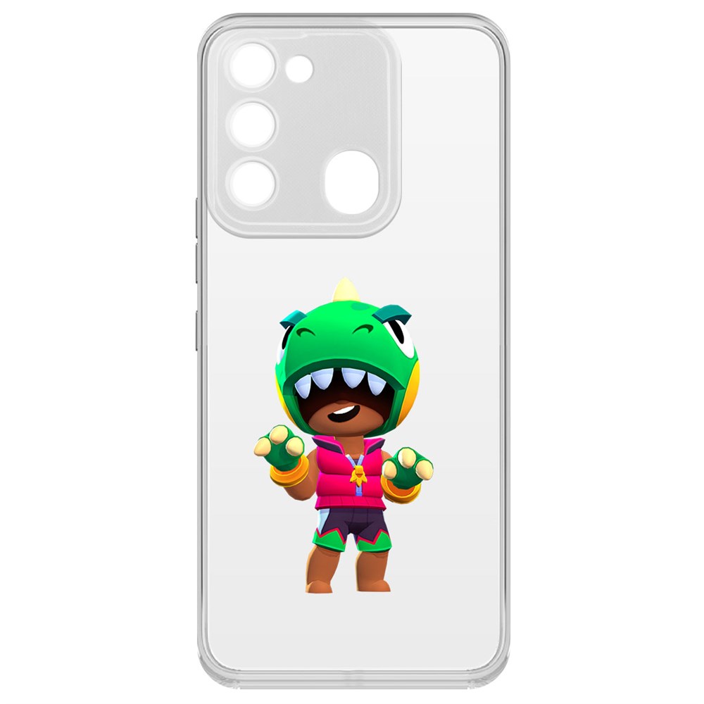 

Чехол-накладка Brawl Stars-Дино Леон для Tecno Spark Go 2022, Прозрачный