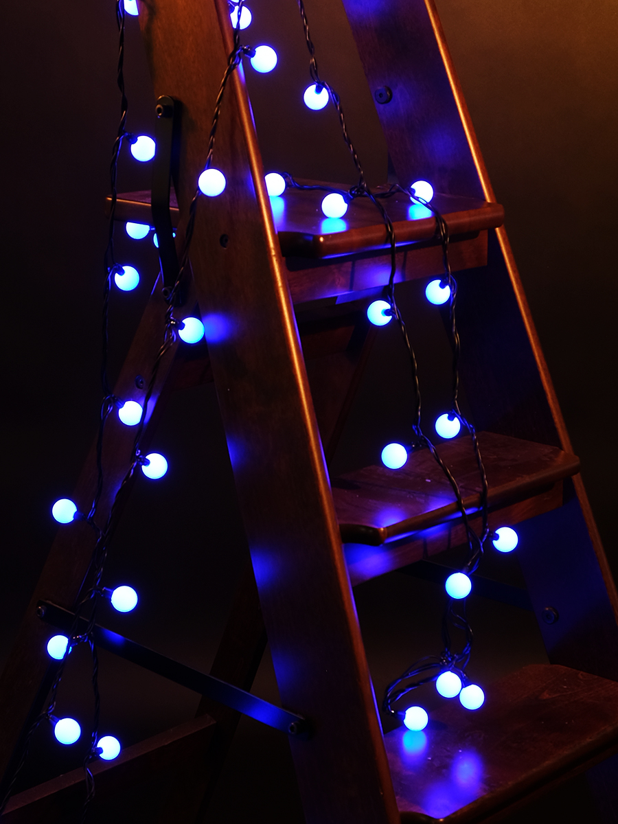 Световая гирлянда новогодняя Snowhouse Мультишарики OLDBL070-B-E 10 м синий