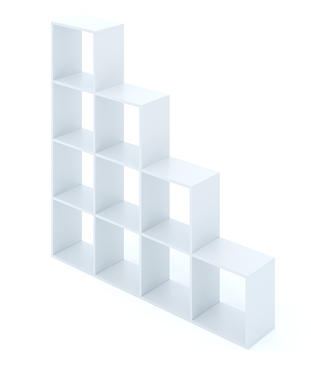 Стеллаж 10-и секционный Белый шагрень Феликс ПК-МКП-СЖ162Х164-В1-1068