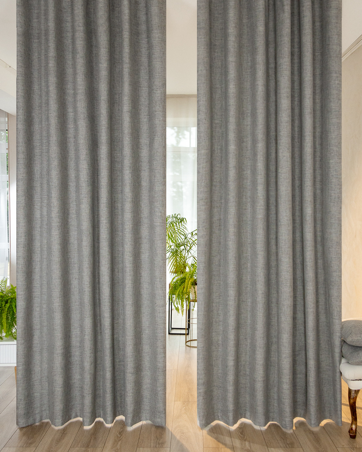 

Шторы Evrika Home 100% блэкаут 400x255 Массимо цвет Серый, МАСС
