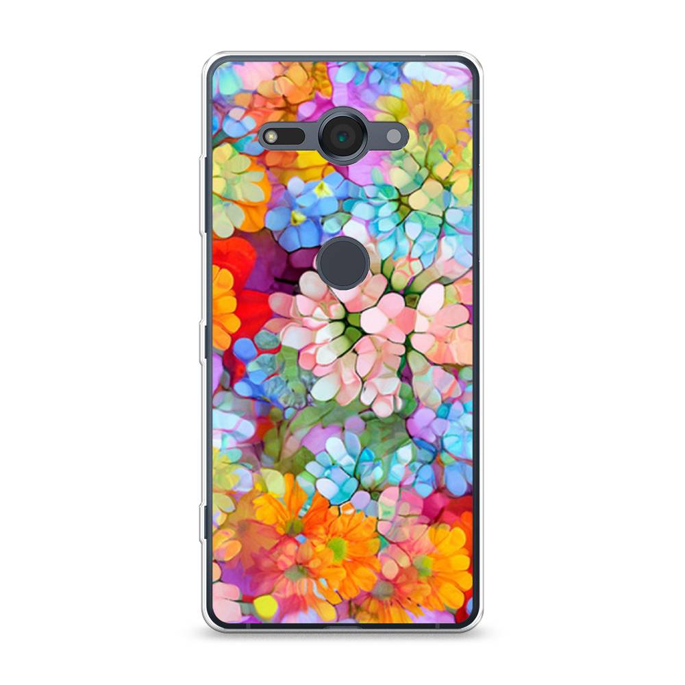 

Чехол для Sony Xperia XZ2 Compact "Цветы витраж", Оранжевый;розовый;голубой, 52950-3