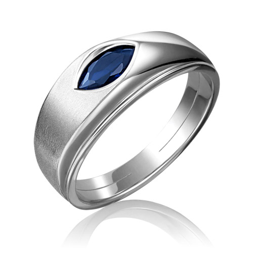 

Кольцо из белого золота с сапфиром р. 18 PLATINA jewelry 01-5204-00-102-1120-30, 01-5204-00-102-1120-30