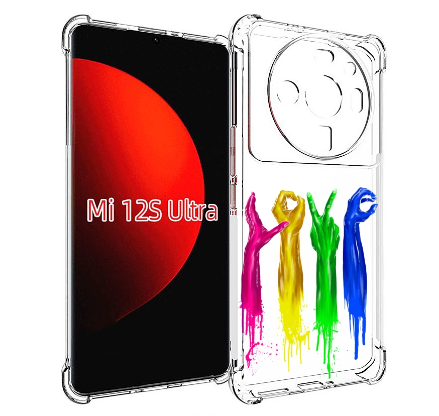 

Чехол MyPads яркие руки love для Xiaomi 12S Ultra, Прозрачный, Tocco