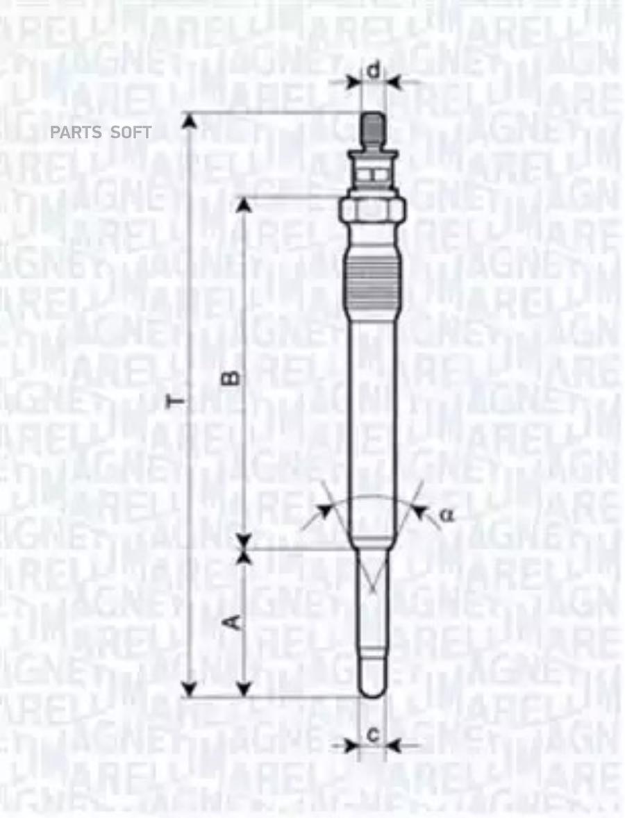 Свеча накаливания Magneti Marelli 062900001304