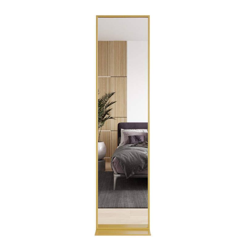 Зеркало напольное ZELISO Gold 185x45 см, дизайнерское, в золотой металлической раме ZELISO-1 Gold (одностороннее)