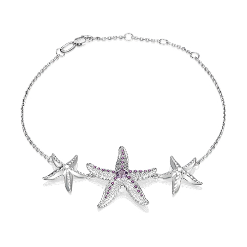 

Браслет из серебра с аметистом/эмалью р. 17 PLATINA jewelry 05-0672-00-203-0200-68, 05-0672-00-203-0200-68