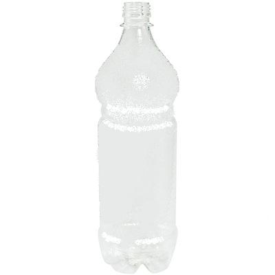 фото Бутылка 1000мл с узким горлом без пробки с фигурным дном pet прозрачный nn