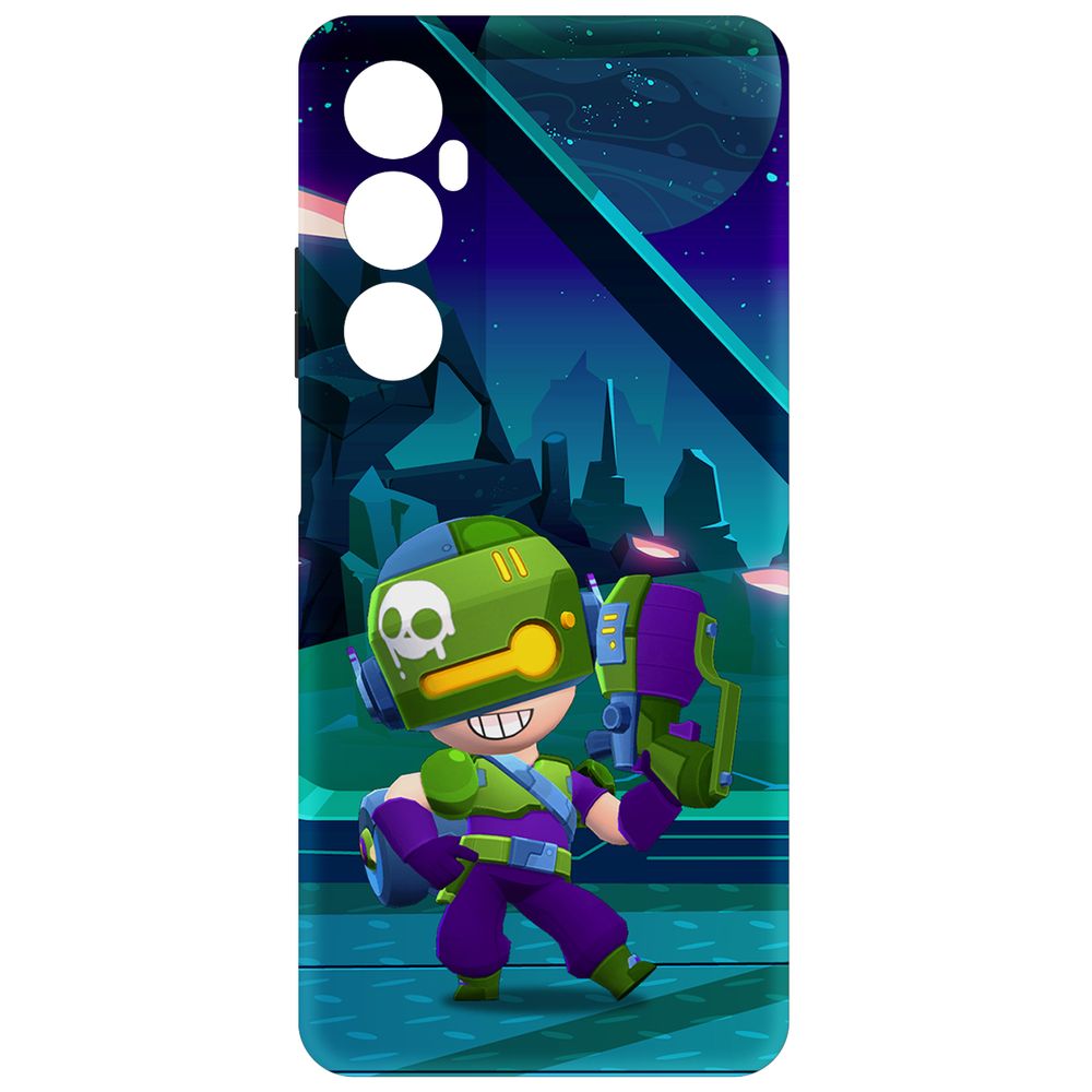 

Чехол Krutoff для Realme C65 Brawl Stars - Контрабандистка Пенни, Черный