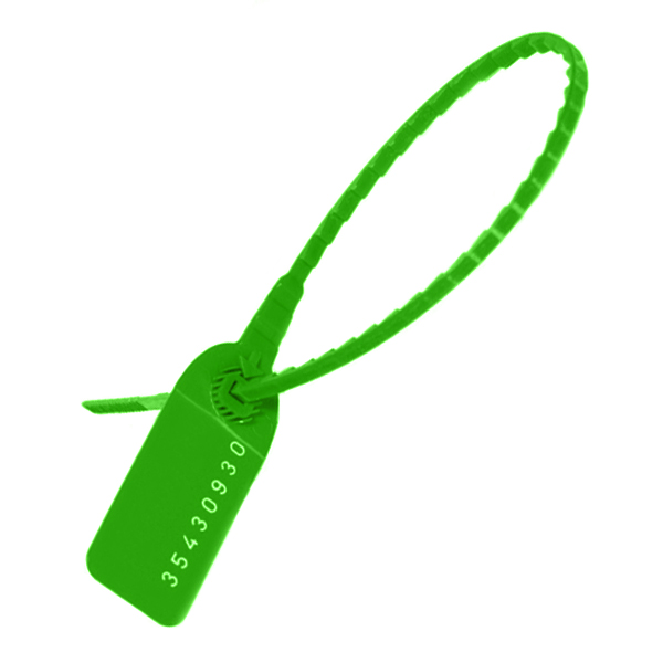 фото Пломбы пластиковые fortisflex номерные уп-255, зеленые (упак 10 шт)