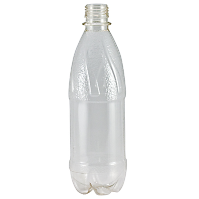 фото Бутылка 500мл с узким горлом без пробки с фигурным дном pet прозрачный nn
