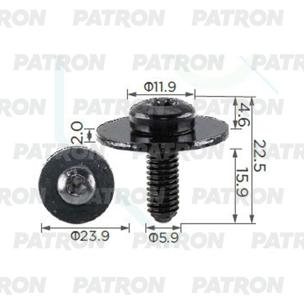 

PATRON P37-2398 Винт металлический Audi Винт M6x16 с внутренним TORX 10шт