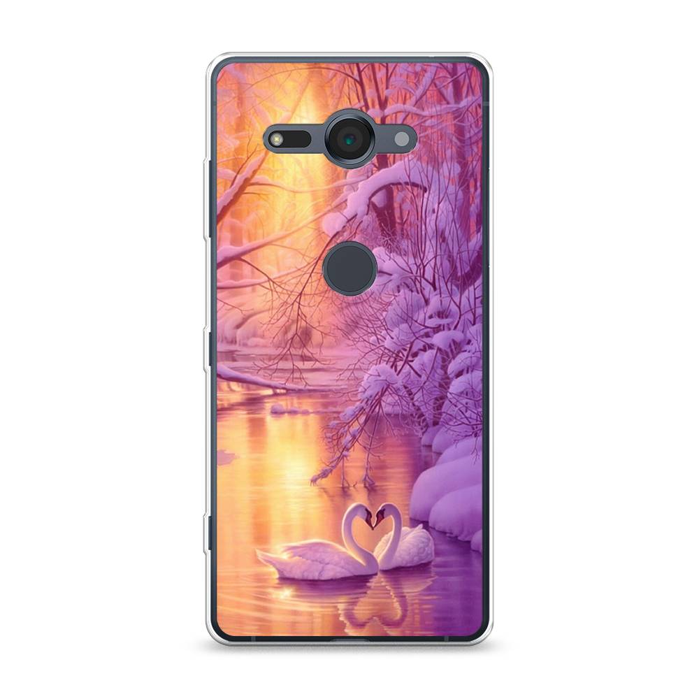 

Чехол для Sony Xperia XZ2 Compact "Зима 1", Фиолетовый;желтый, 52950-2