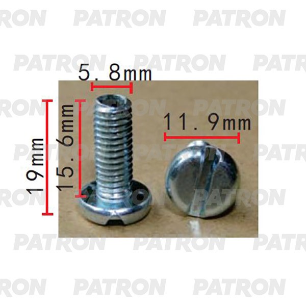 

Винт металлический Применяемость: Винт M6 C=11.9, B=19.0, A=5.8