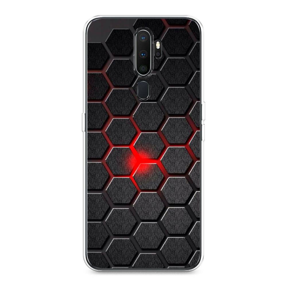 

Чехол на Oppo A5 "Соты красные", Красный;черный;серый, 251350-3