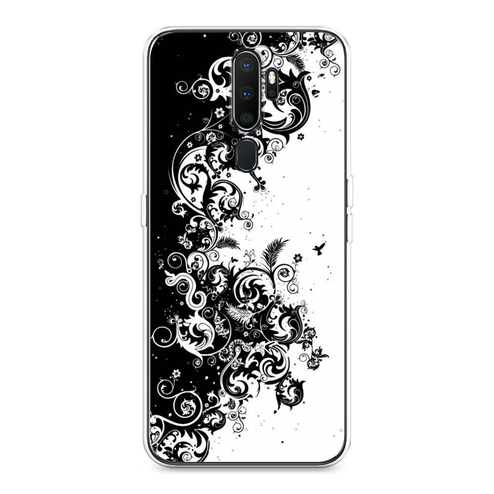 

Чехол на Oppo A5 "Черно белый узор", Белый;черный;серый, 251350-3