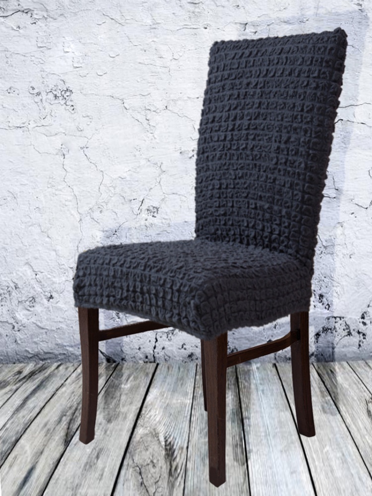 фото Чехол на стул без оборки venera, цвет темно-серый, 1 предмет