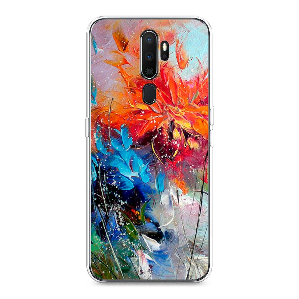 

Чехол на Oppo A5 "Абстрактные цветы", Оранжевый;синий, 251350-4