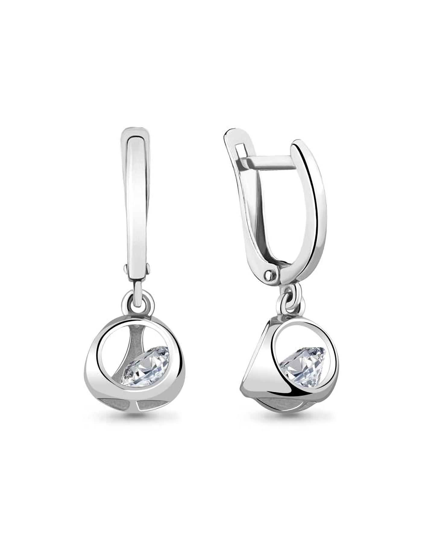 

Серьги подвески из серебра TEO MAORI 848526А.5, фианит, 848526А.5