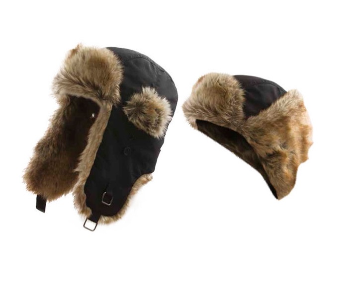 

Шапка Alaskan с меховой отделкой черная (B346), Черный, B346