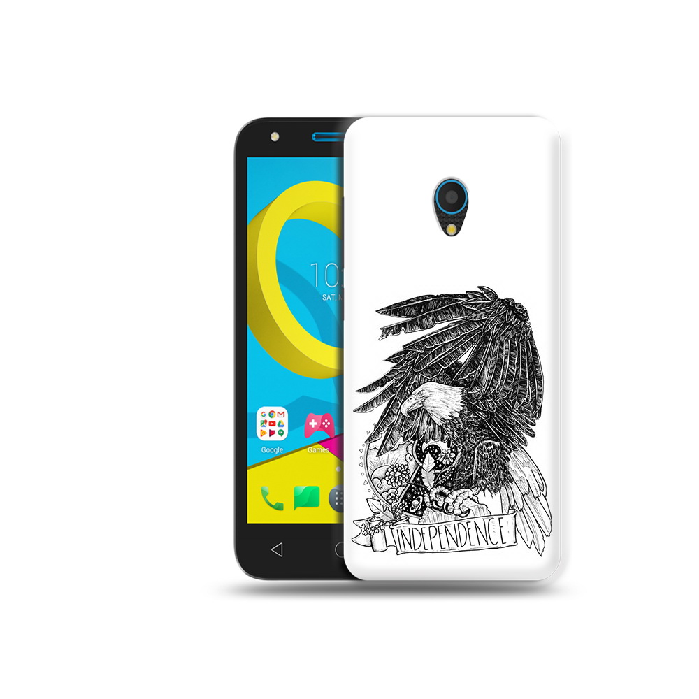 

Чехол MyPads Tocco для Alcatel U5 5047D черно белый сокол (PT134046.676.688), Tocco