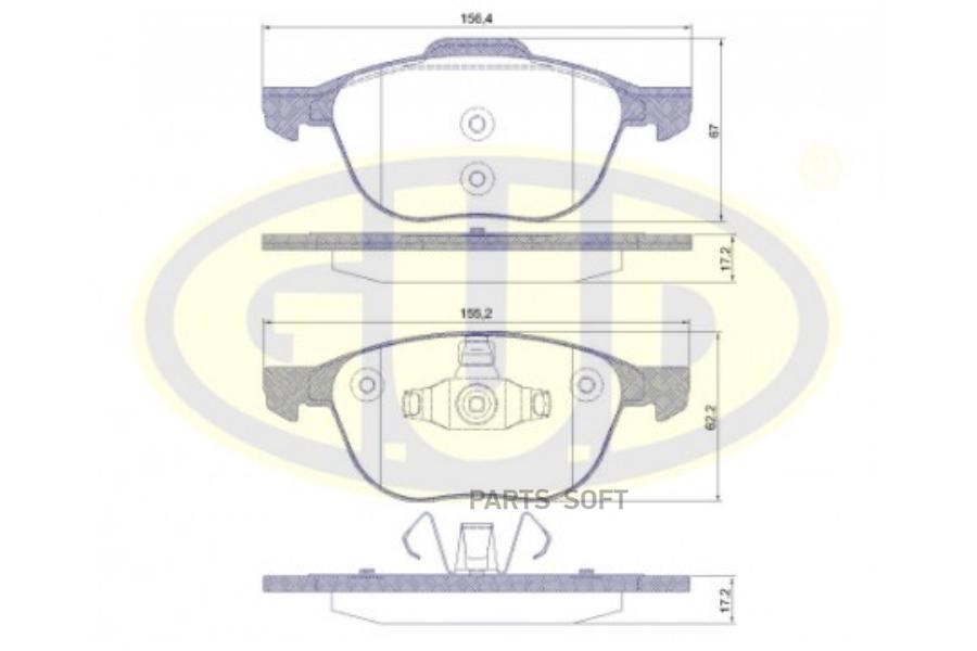 Тормозные колодки G.U.D. передние дисковые GBP108200