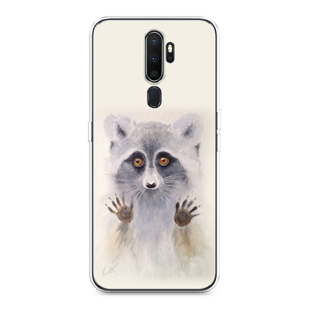 

Чехол на Oppo A5 "Енот за стеклом", Бежевый;серый, 251350-4