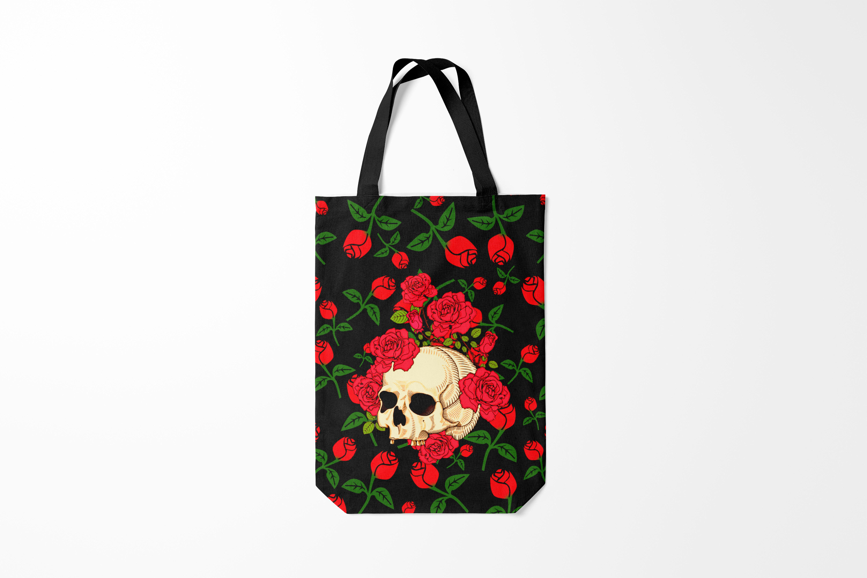 Сумка шoппер унисекс Burnettie Черепа Skull Roses, черный