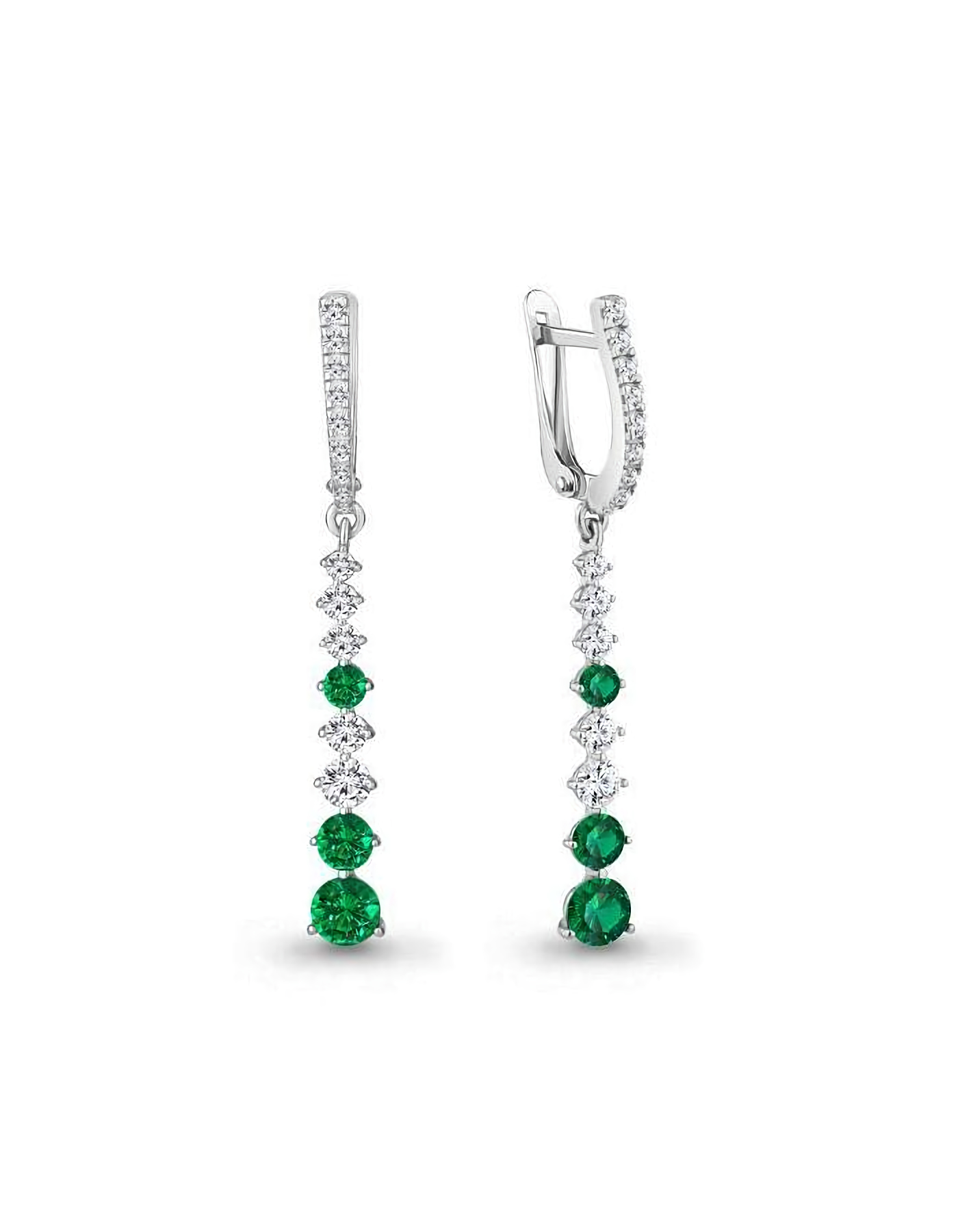 

Серьги подвески из серебра TEO MAORI 849191АГ.5, изумруд искусственный, 849191АГ.5