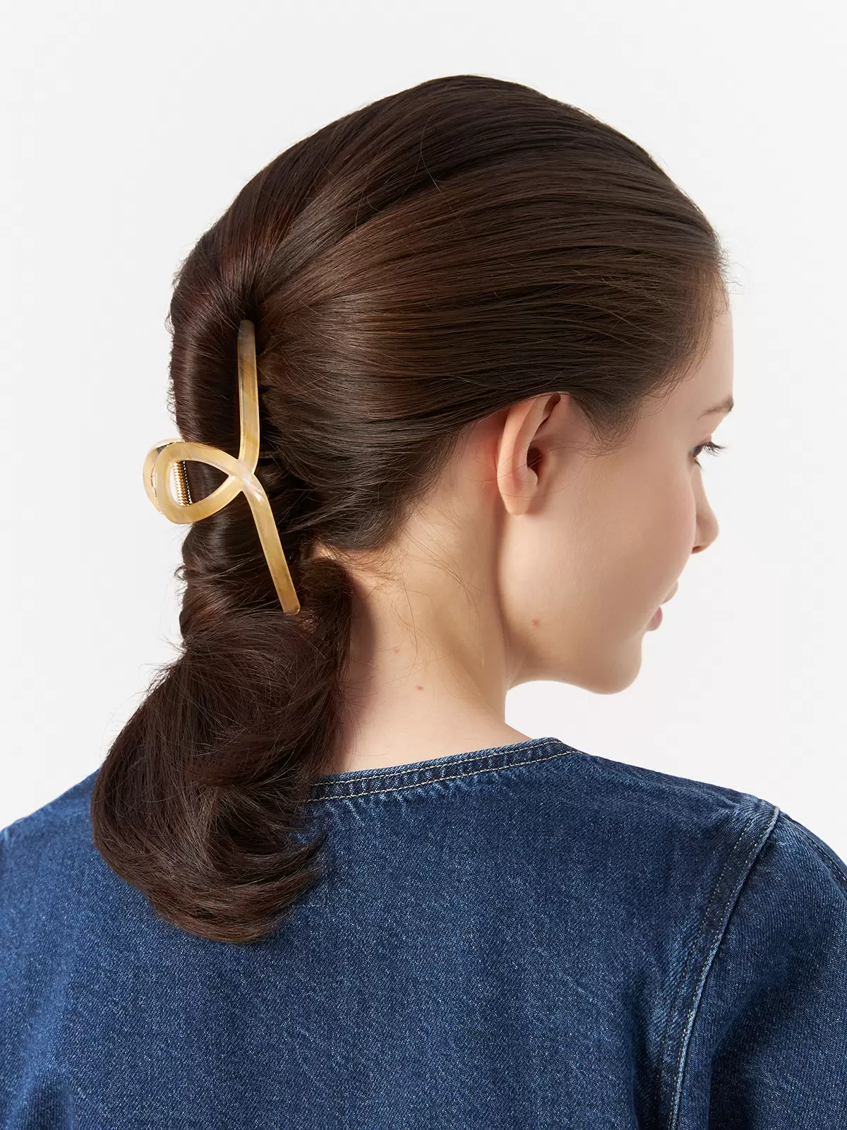 Заколка-краб для волос MU жёлтый, HR031