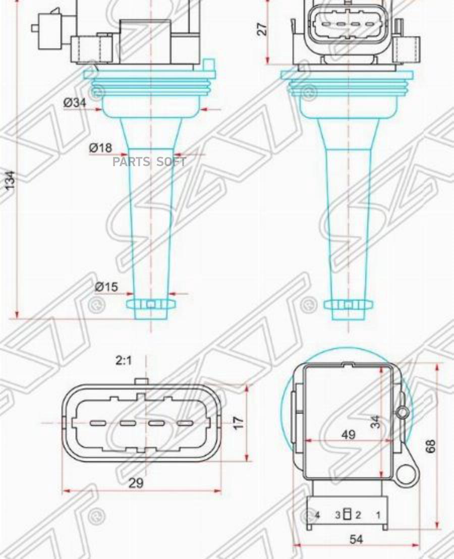 Катушка зажигания VOLVO S40/S70/V70/XC90 02-12  1шт