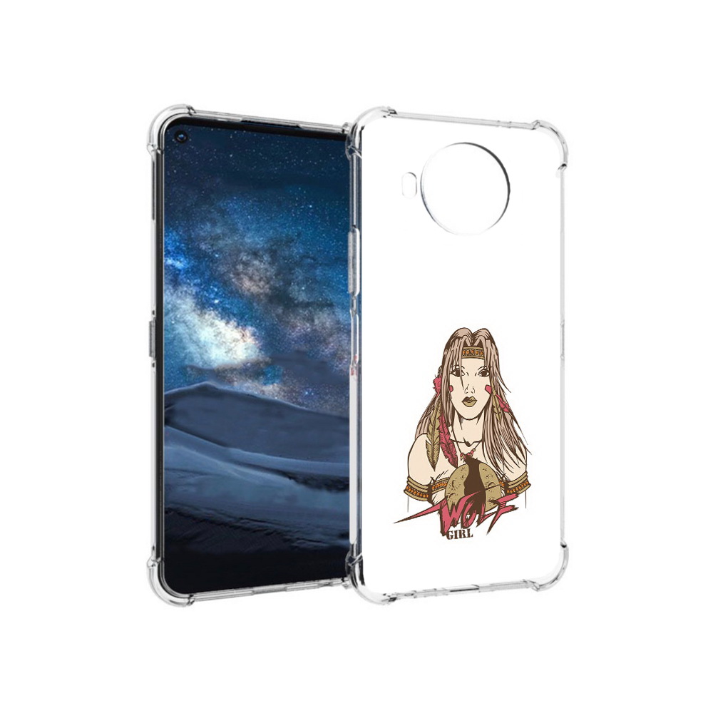 

Чехол MyPads Tocco для Nokia 8.3 девушка волк (PT227053.110.306), Прозрачный, Tocco