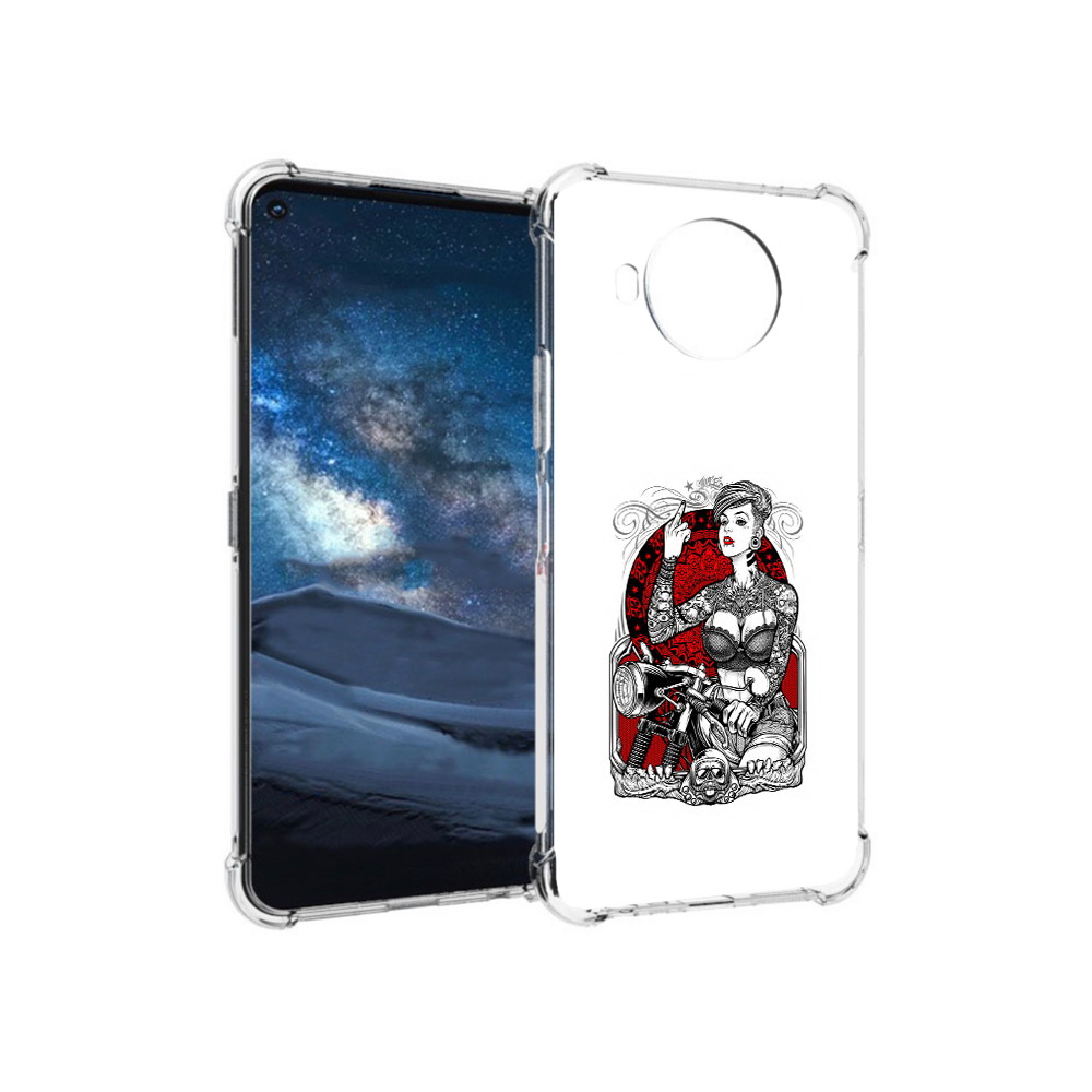 Чехол MyPads Tocco для Nokia 8.3 девушка на мотоцикле (PT227053.110.308)