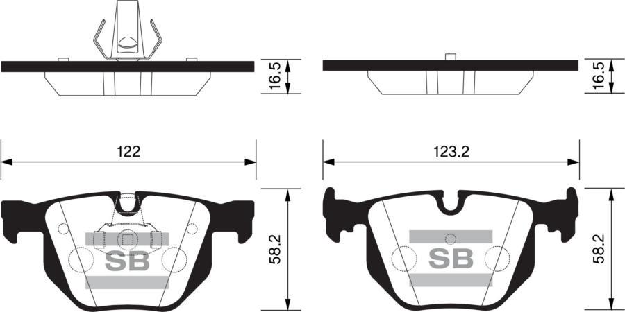 

Колодки тормозные Sangsin brake задние дисковые SP2165