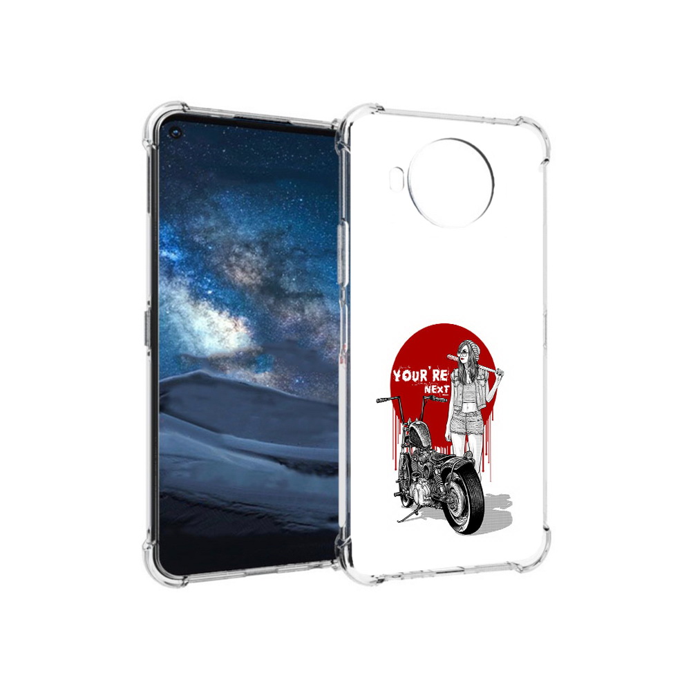 Чехол MyPads Tocco для Nokia 8.3 девушка с мотоциклом (PT227053.110.315)