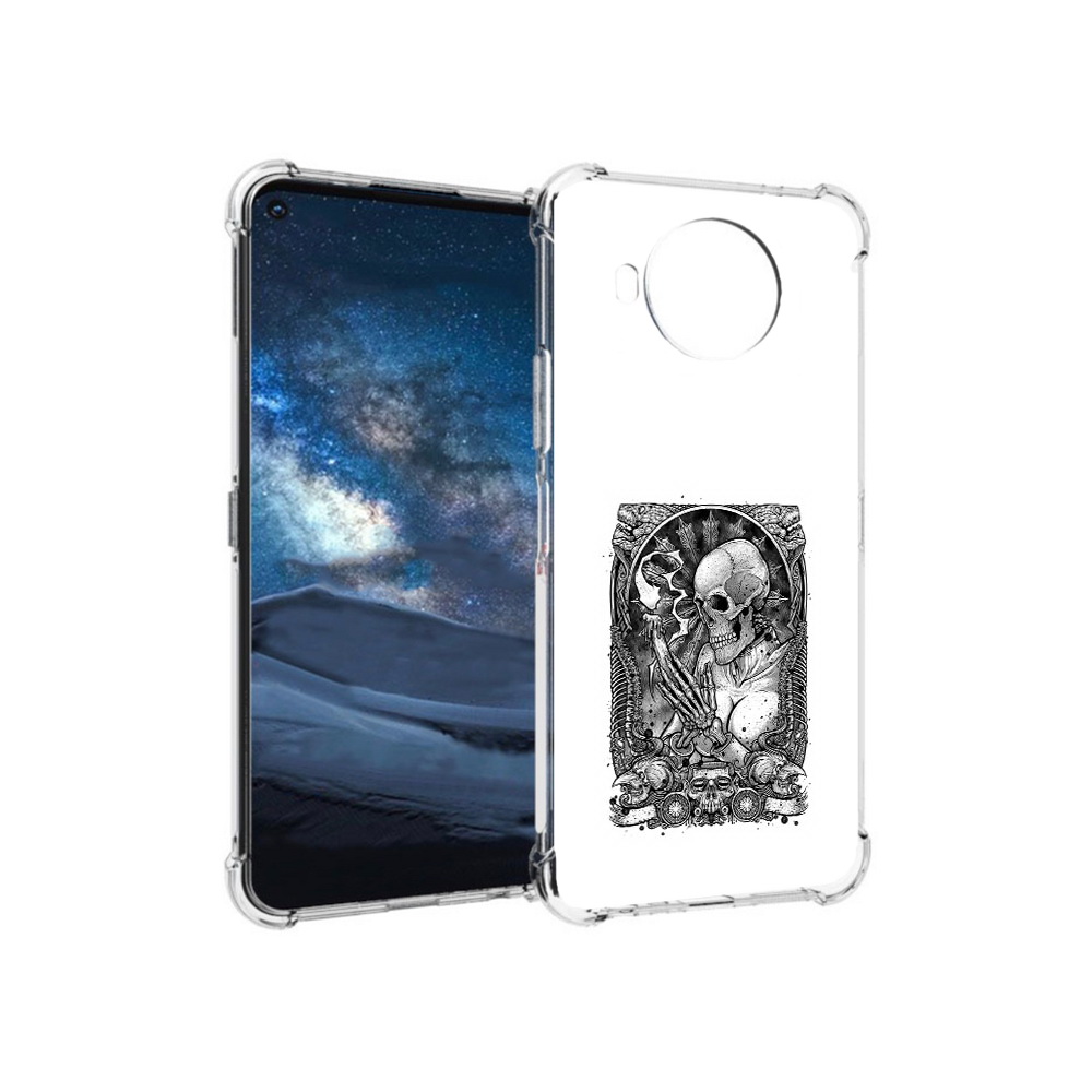 

Чехол MyPads Tocco для Nokia 8.3 девушка скелет (PT227053.110.316), Прозрачный, Tocco