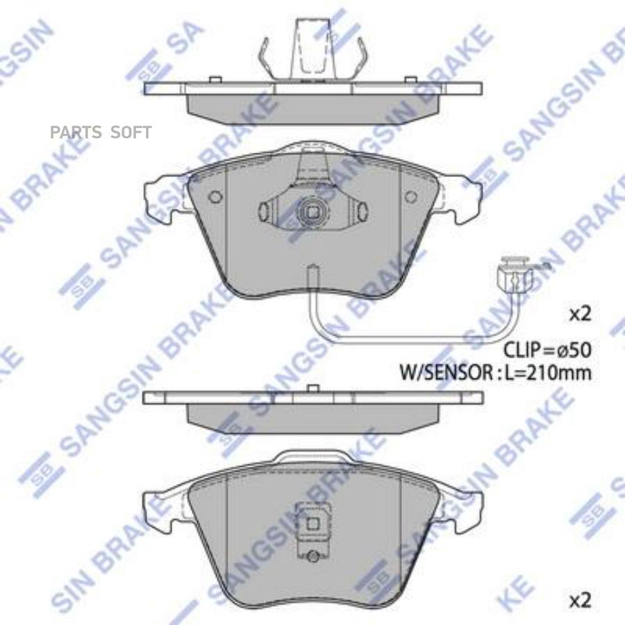 

Тормозные колодки Sangsin brake передние дисковые SP1705